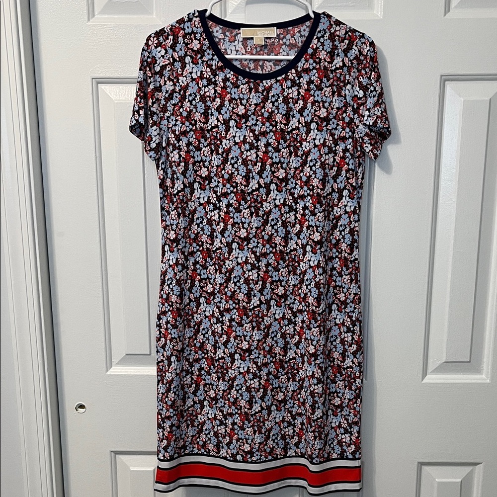 Michael‎ Kors Dress Floral Red White Blue Size S